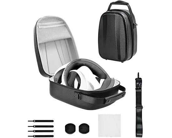 Hard shell case keeps PlayStation PSVR2 headset, cable and accessories organized and close at hand (Case ONLY)
Shockproof & water-resistant EVA shell material storage bag protects your beloved gaming headset against bumps or scratches.
